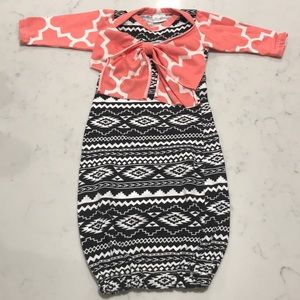 Ruffles & Buttons baby girl 0-3 layette gown